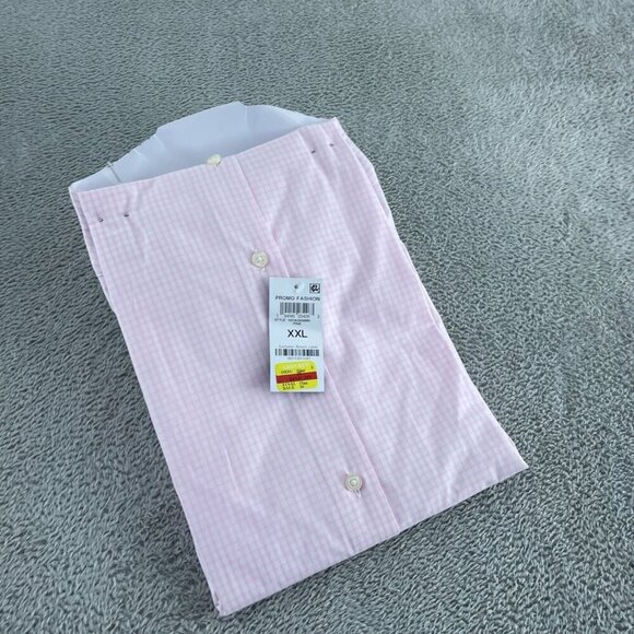 Club Room Regular Fit Pink Gingham Dress Shirt XXL NWT 5885 - Picture 2 of 6